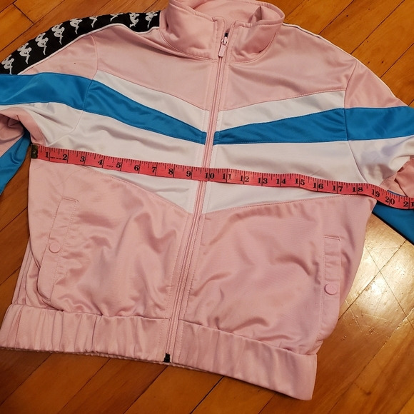 Kappa Authentic Football Esta Track Cropped Jacket Pink White Blue. L. Y2K. - Picture 10 of 12